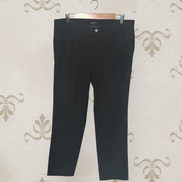 LAFAYETTE 148 NEW YORK Mid Rise Black Skinny Jeans Denim Slim Dyed Stretch 12 - Picture 1 of 10
